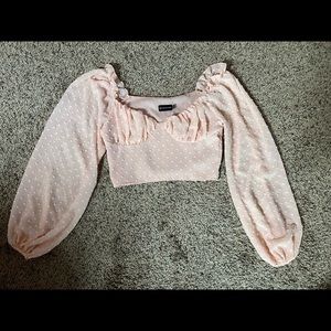 Baby pink cropped blouse